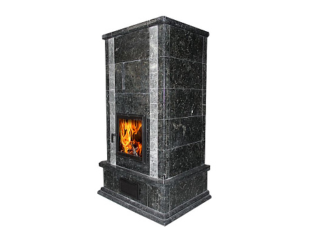 Теплонакопительная Печь-камин Tower-20/1900 камень серпентинит полировка Т40мм